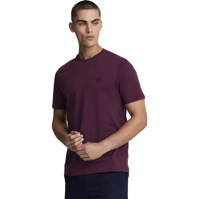 Lyle & Scott Heren T-shirt met 'Tonal Eagle'-print en ronde hals (Rood)
