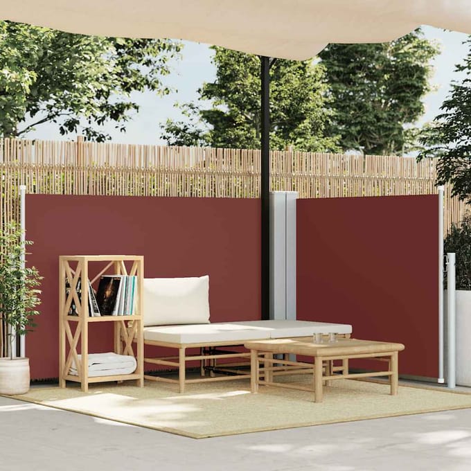 vidaXL - Windscherm - uittrekbaar - 100x600 - cm - bruin