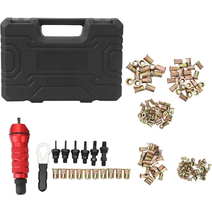 Kit adaptateur de perceuse à écrou à rivet Kit adaptateur de perceuse à rivet électrique 2,4 mm ?Rivet interchangeable 6,4 mm 6 black