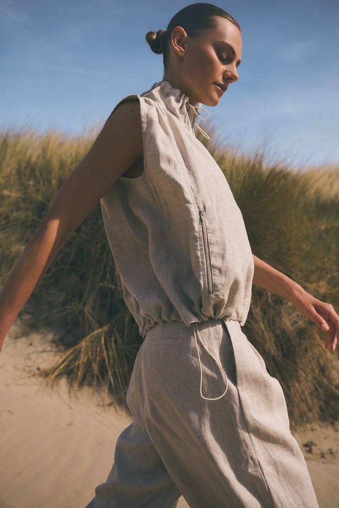 Rin linnen vest | Beige - Beige / S