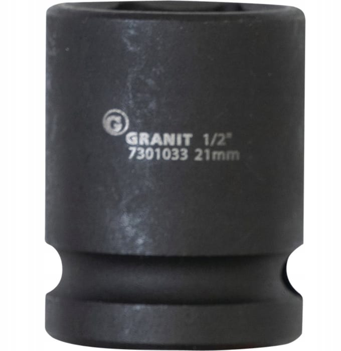 Krachtdoppenset 1/2" zeskant kort 21mm