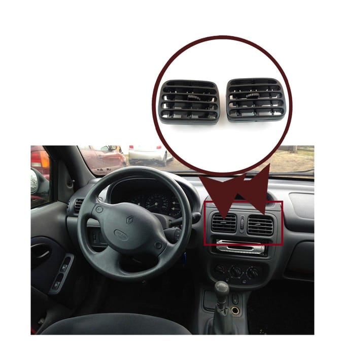 BDP1050 Grille d'admission d'air intérieur pour tableau de bord de voiture Couvercle de buse de ventilateur Diffuseur Droite Gauche Renault Clio MK2 Symbol MK1 2 Thalia