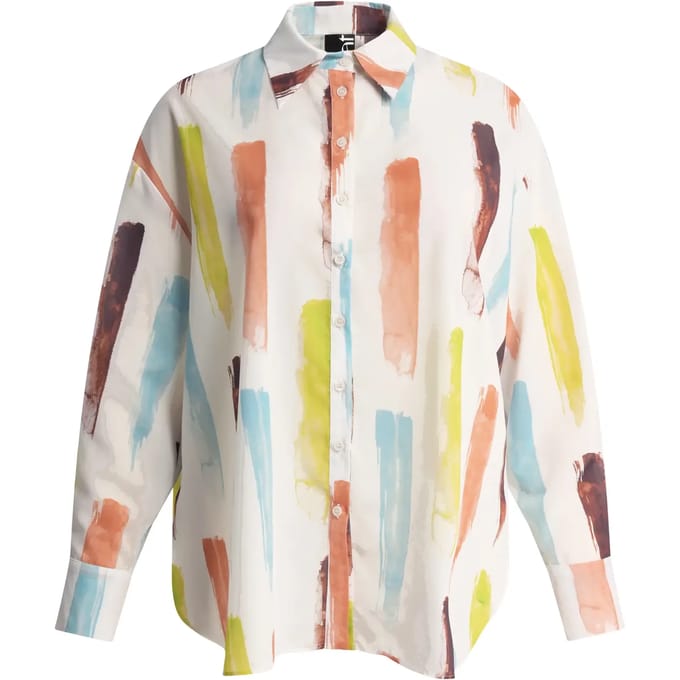 Abstract Print Long Sleeve Shirt Dames Mat Fashion