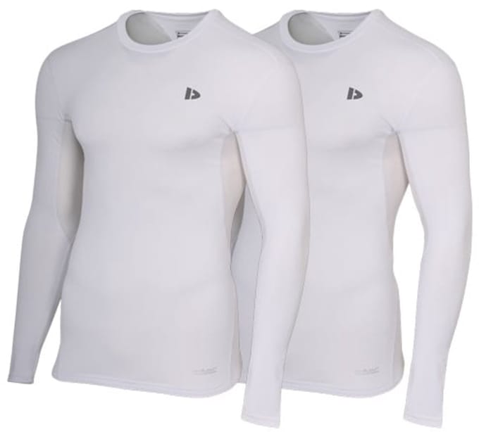 2-Pack Donnay - Baselayer Longsleeve - Thermo/Sportshirt - Heren - White (001) - maat M