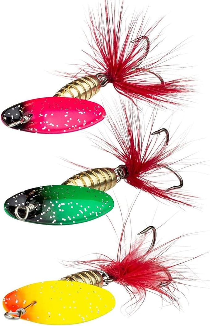 Spinneraas Set - Kunstaas Spinners - Vissen op Roofvis - Roterende Schijf en Veer - 6 cm 65 g