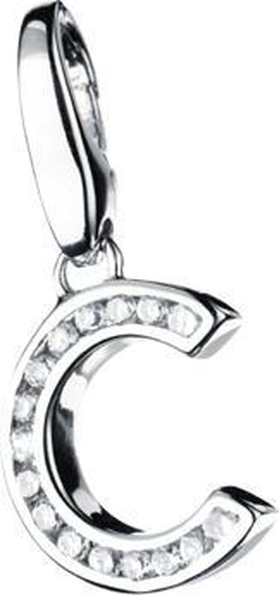 Charm | bedel | zilver | letter | C | zirkonia