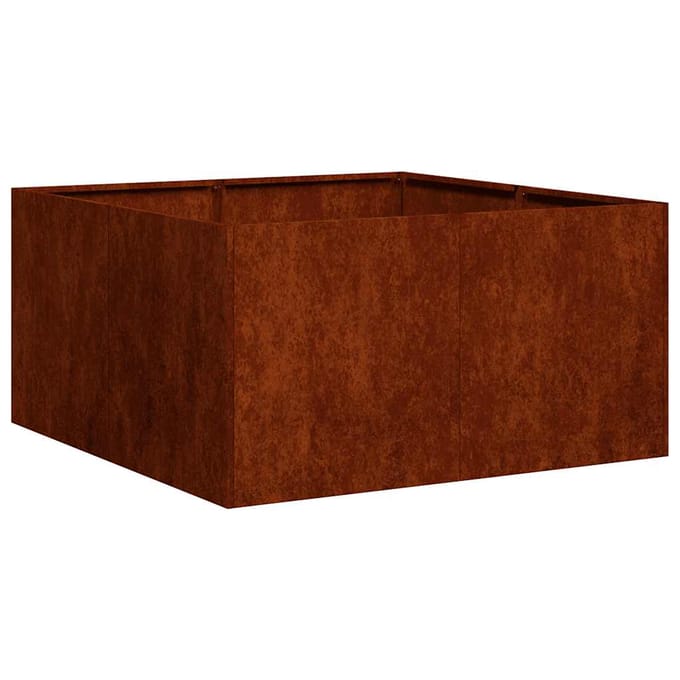 vidaXL - Plantenbak - roestig - 80x80x40 - cm - weervast - staal