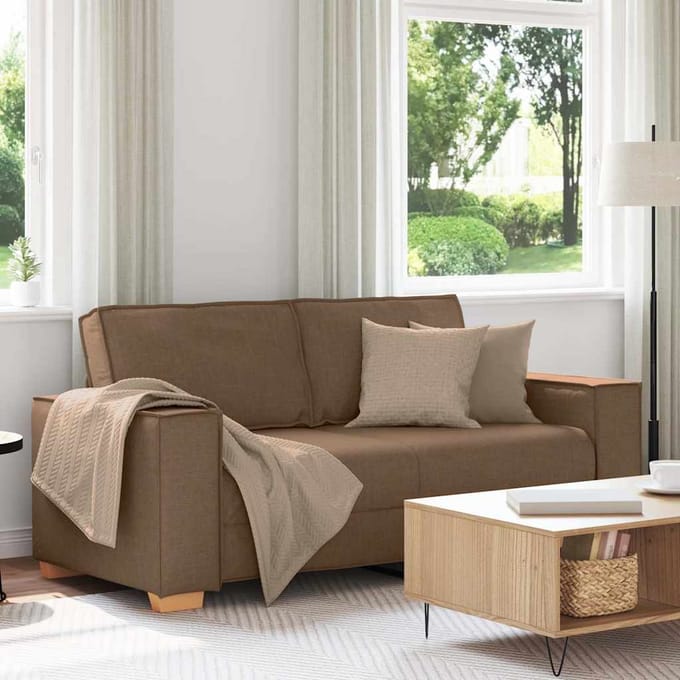 vidaXL - 2-zitsbank - Bruin - 180x78x84 - cm - Stof