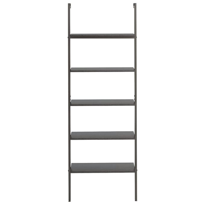vidaXL - Ladderrek - met - 5 - schappen - 64x35x185 - cm - zwart