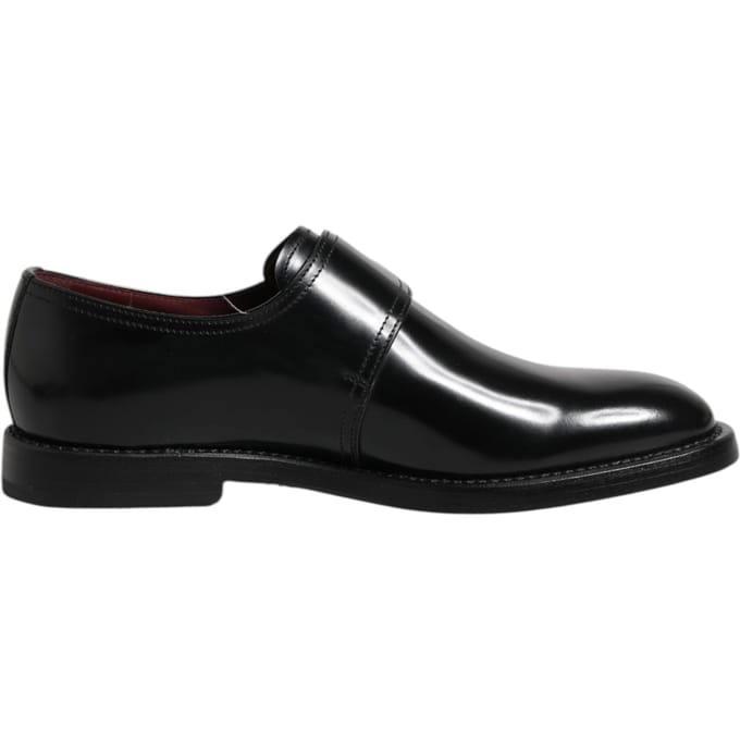 Dolce & Gabbana Zwarte Leren Monk Strap Derby Formele Schoenen