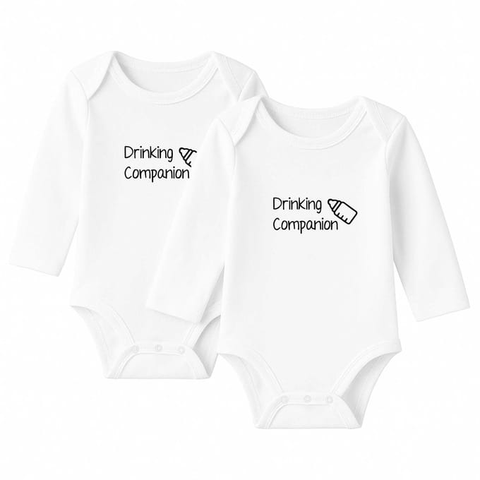 Romper Drinking companion - wit - lange mouw