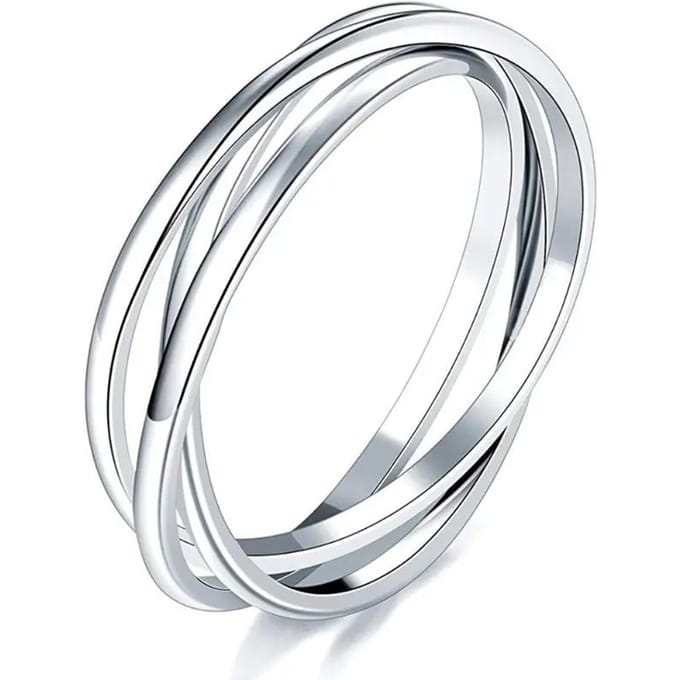 2. Huitan Creatieve 3 Ringen Set Metaal Zilverkleurig Bruiloft Accessoires voor Vrouwen Moderne Modieuze Vrouwen Ringen Statement Sieraden 9 white