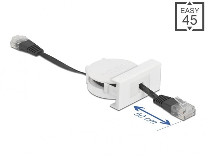 Delock Easy 45 Module Network Retractable Cable RJ45 Cat.5e black