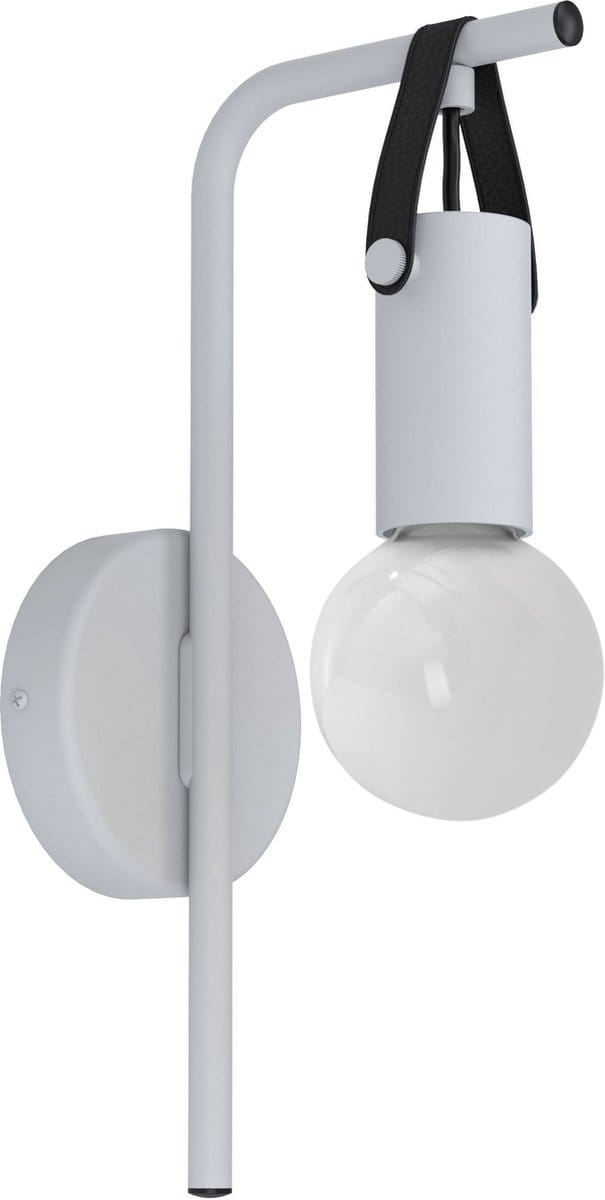 EGLO Apricale Wandlamp - E27 - Staal|Leer - Zwart|Bruin