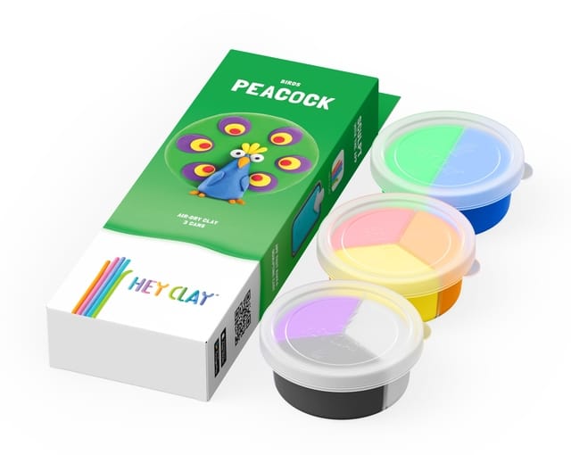 Klei Hey Clay Peacock 3 potjes