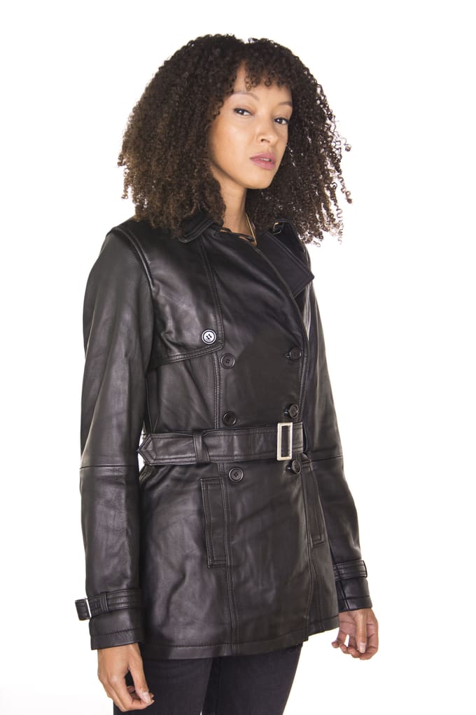 Trenchcoat van nappaleer voor dames-Mosul
