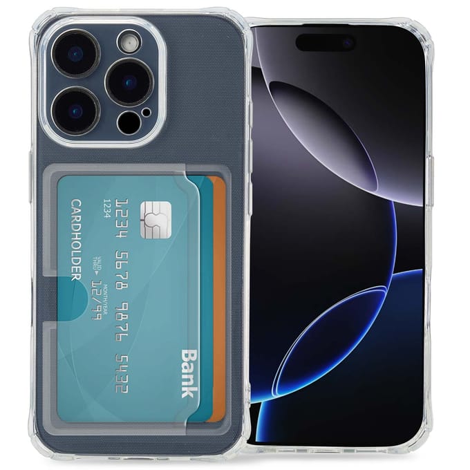 imoshion Softcase Backcover met pasjeshouder voor de Apple iPhone 16 Pro - Transparant