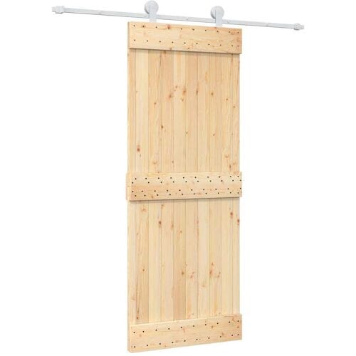 vidaXL - Schuifdeur - 80 - x - 210 - cm - Massief - Pine - Hout - (Onbehandeld)