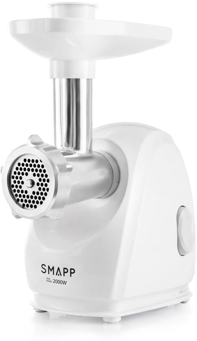 SMAPP 489.81 - Vleesmolen met Snijder - Wit - 2000W - RVS Schijven
