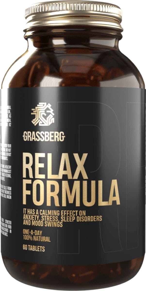 Grassberg Relax Formula (60 Tabs) Unflavoured - Vitaminen, mineralen & gezondheid - Kruiden