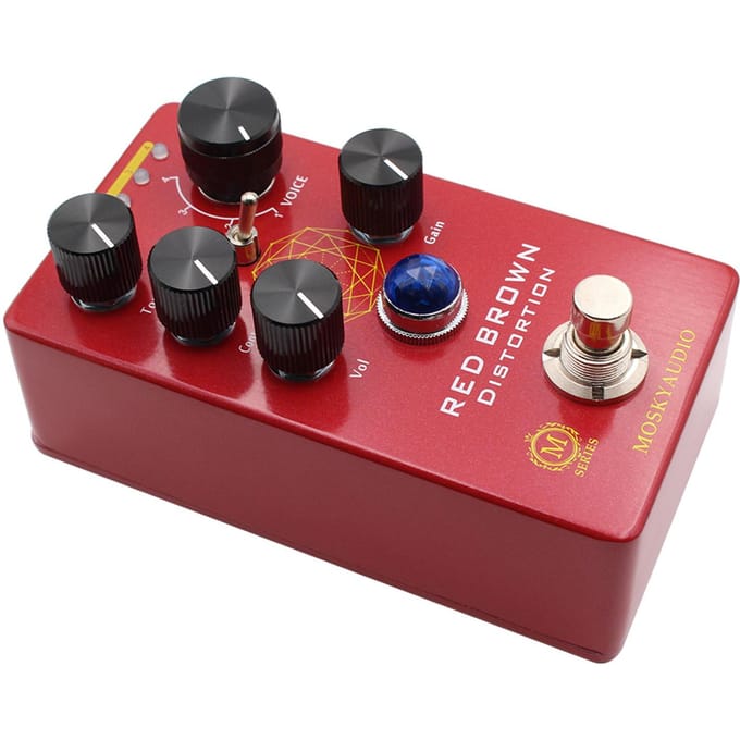 MOSKYAUDIO Gitaar Distortion Effectenpedaal ROOD BRUIN Distortion Gitaar Bas Effectpedaal Distortion rood