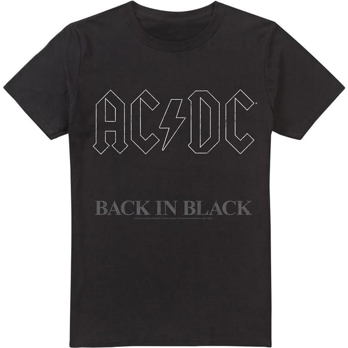 AC/DC Heren Back In Black T-shirt (Zwart)
