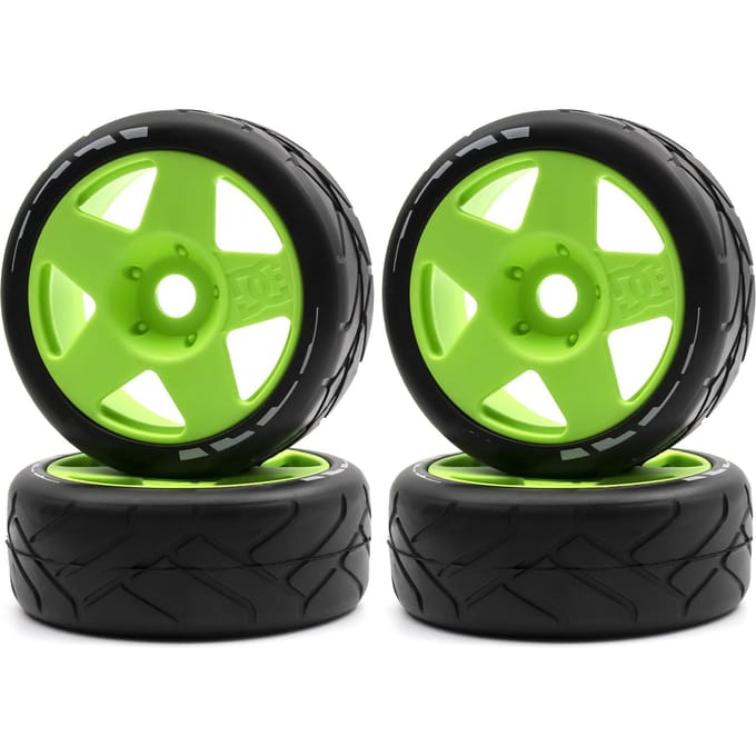 Afstandsbediening Drift Banden Racing Autobanden 4 stuks Vervangingen voor 1/8 GT ARRMA TRAXXAS LOSI Afstandsbediening groen