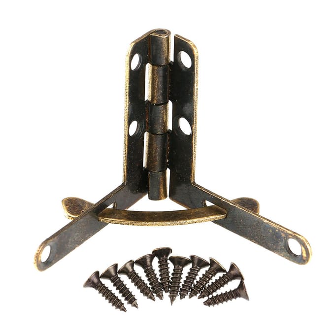 20pcs 90 degrees  Angle Support Spring Hinge for Small Jewelry Wine Case Watch Box Wooden Lid (Bronze)