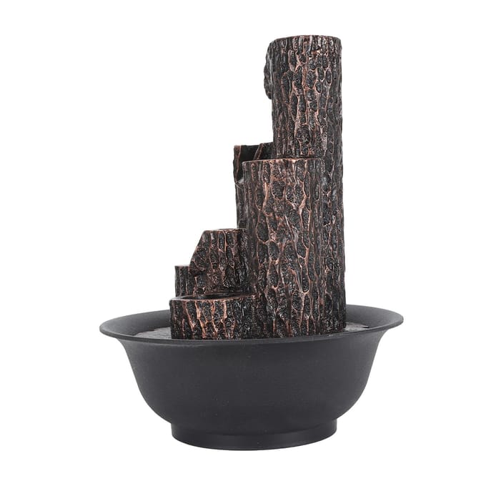 Fontaine de Table Augmentation de la Richesse Humidité Petite Cascade Type Fontaine Cascade avec Lumières LED black