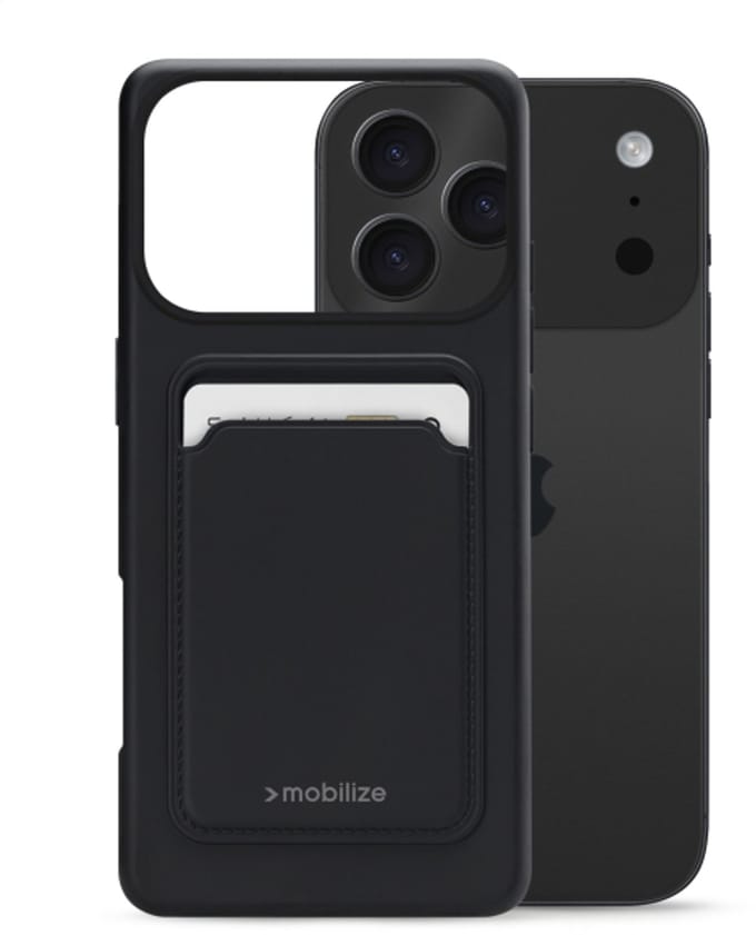 Mobilize Rubber Gelly Card Case - Geschikt voor Apple iPhone 17 Pro Max Matt - Black