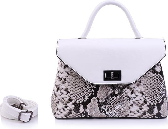 Classic chic handbag snake Qischa® wit