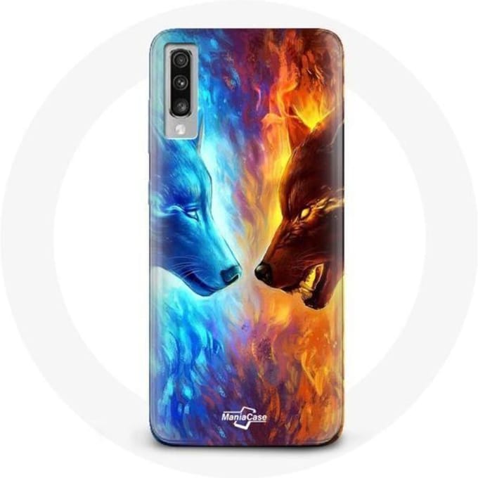Samsung Galaxy A70 ijs- en vuurwolf-hoesje