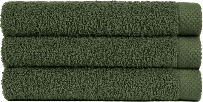 Douchelaken 70x140 cm Uni Pure Royal Kaki Groen - 3 stuks