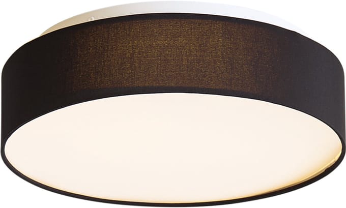QAZQA flat drum - Moderne Dimbare LED Plafondlamp met Dimmer - 1 lichts - Ø 35 cm - Zwart -