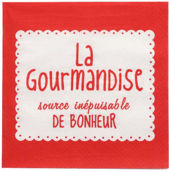 12x 20 Servetten 3-laags 1/4 vouw 33 cm x 33 cm rood La Gourmandise
