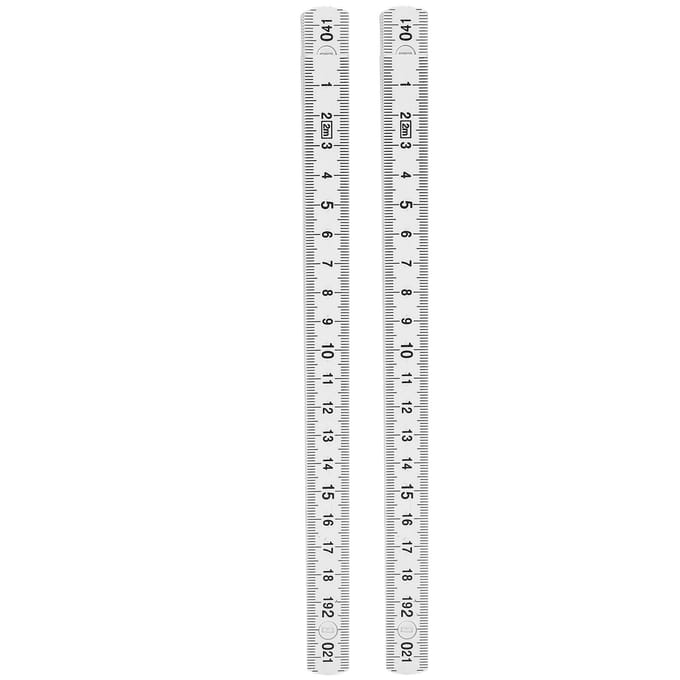 2 Stuks 2m Opvouwbare Timmerliniaal Lichtgewicht Compacte Meetlat Houtbewerkingsgereedschap white