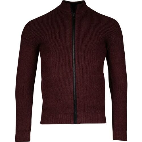 Baileys Vest Zip Allover Structure Knit Aubergine / male