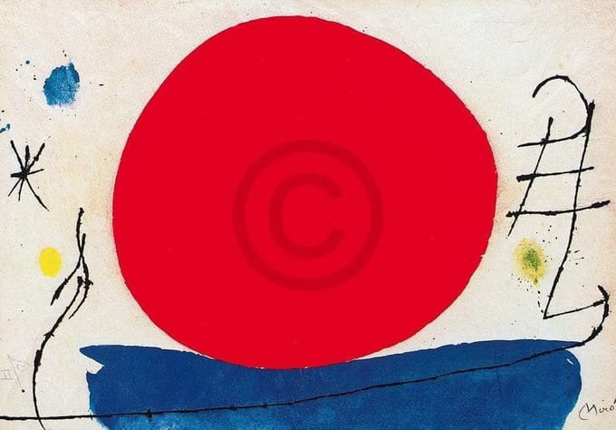 Kunstdruk Joan Miro - Senza titolo 100x70cm