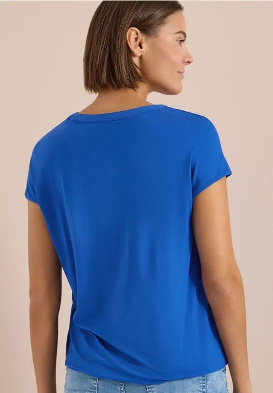 Blouse met korte mouwen en structuurmix