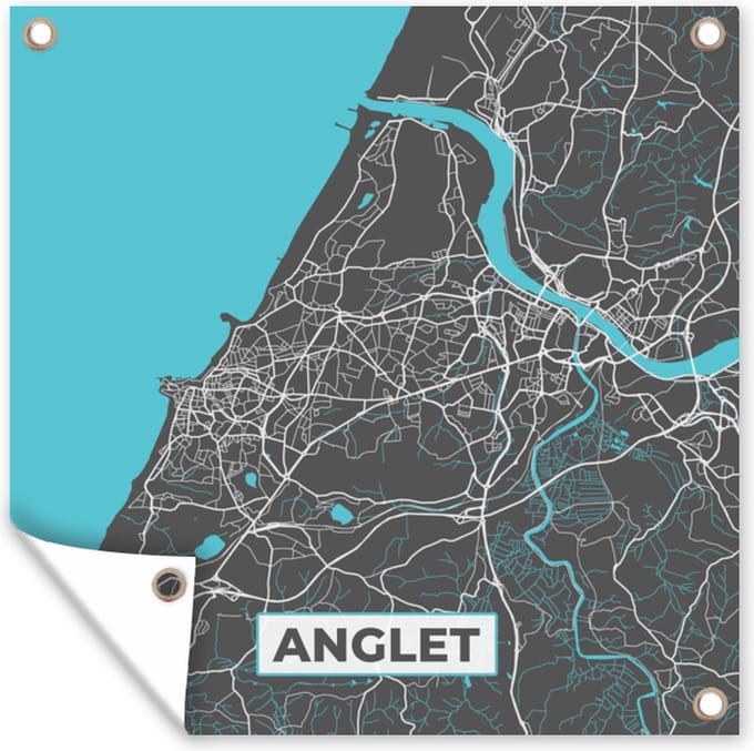 Tuindoek Anglet - Frankrijk - Kaart - Stadskaart - Plattegrond - 100x100 cm