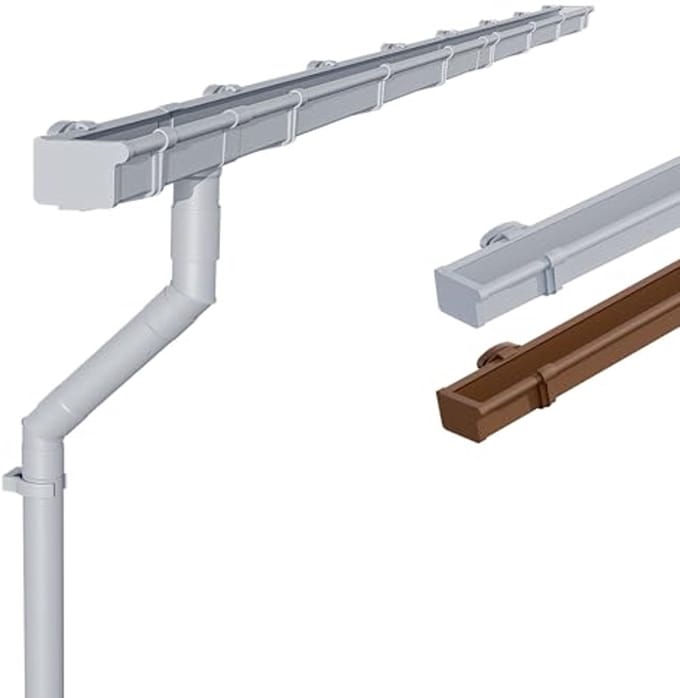 Dakgotenset voor terras en carport – 83mm, 5m, grijs PVC-U