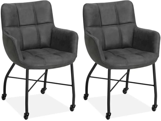 MX Sofa - Eetkamerstoel Maud - Antraciet (set van 2 stuks)