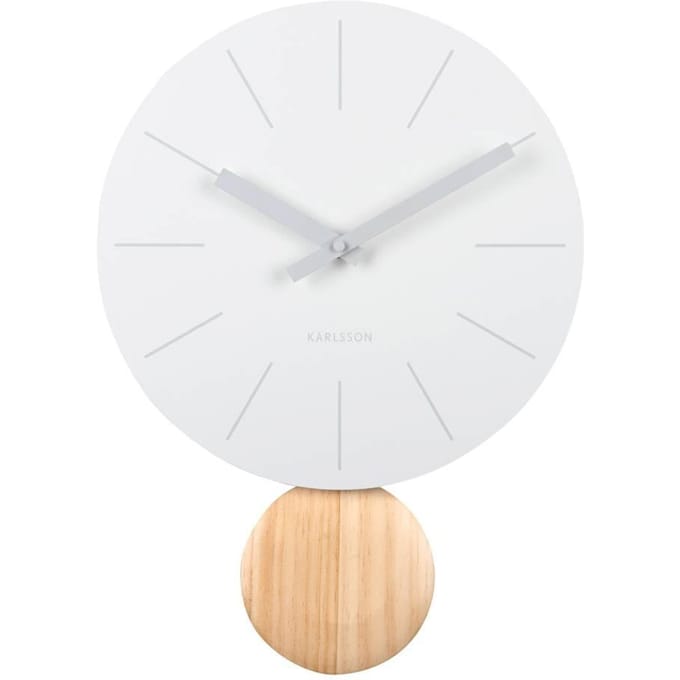 Karlsson Wandklok Arlo Pendulum - Wit - Ø30cm - Wandklok Scandinavisch
