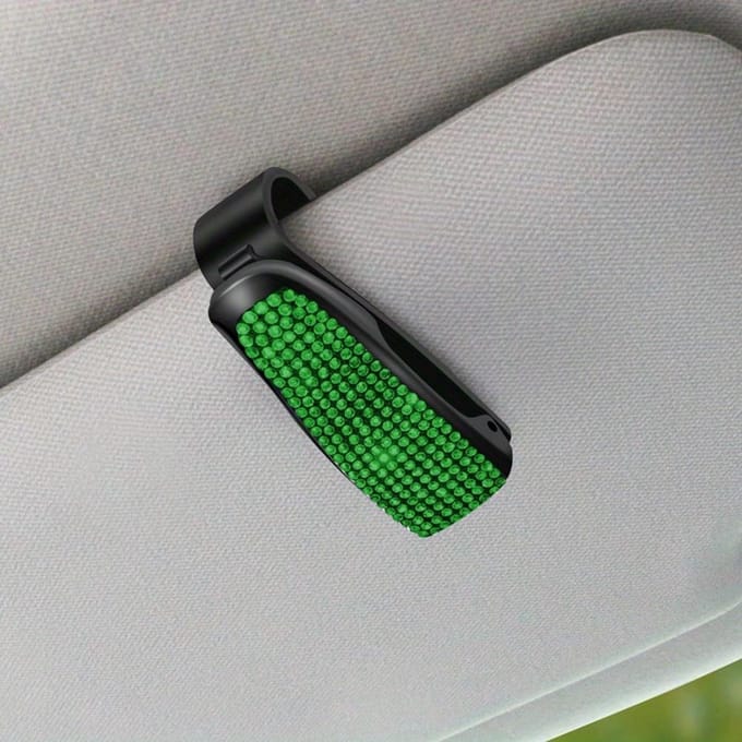 1 stuks Strass Decor Auto Zonneklep Brilhouder Clip one-size wit
