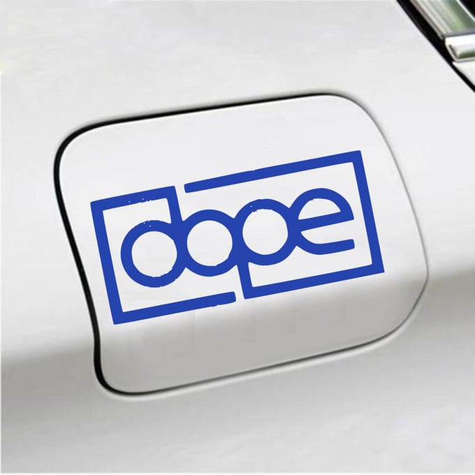 Bumpersticker - Dope - 6,8 X 14,8 - Blauw