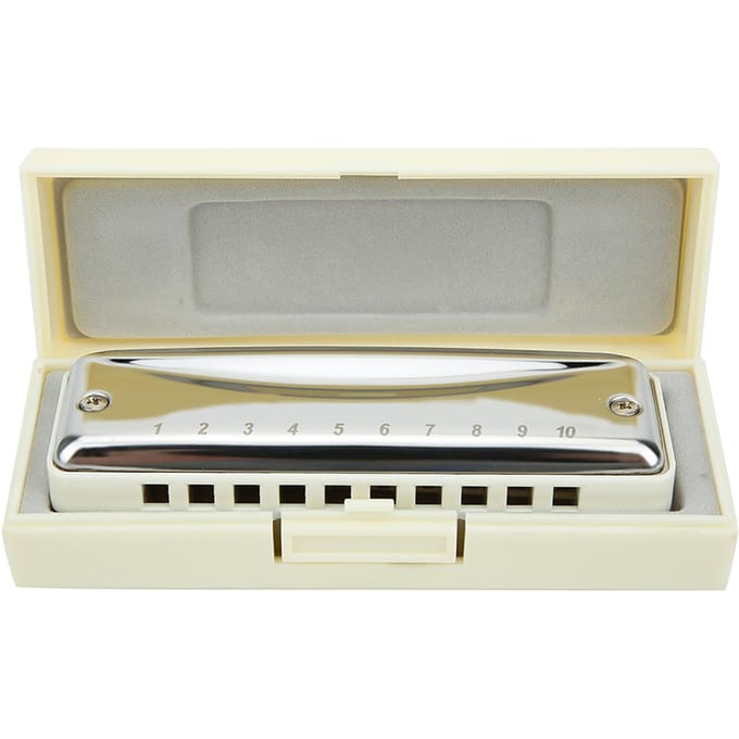 Blues Mondharmonica 10 Gaten Mondorgel G Toets Roestvrij Staal ABS Hars Blaasinstrument Wit wit