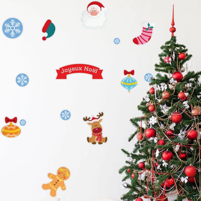 Kerststickers voor kinderen - zelfklevende kerststickers - feestdecoraties - 50x60cm
