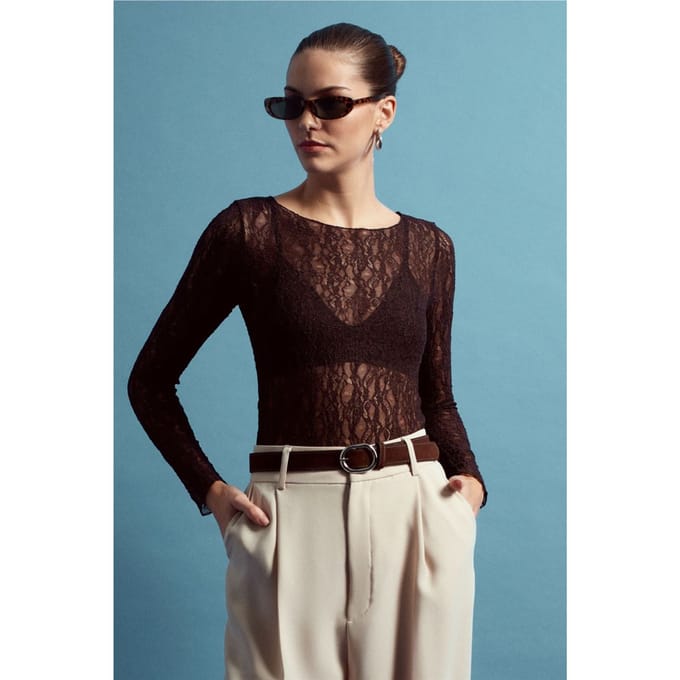 Slim Fit Kant Bootnek Blouse
