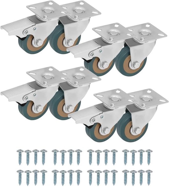 Allecto - Zware Kwaliteit Swivel Zwenk Meubel Wielen - 50 mm Rubberen