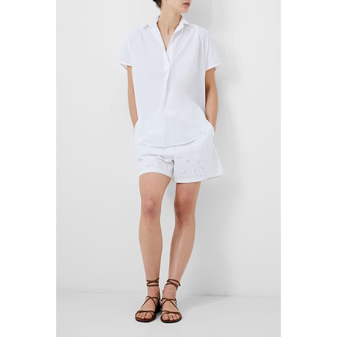 French Connection Cele S/less Embroidery Top White Taglia: M | Magliette intime Outlet | Donna | Bianco